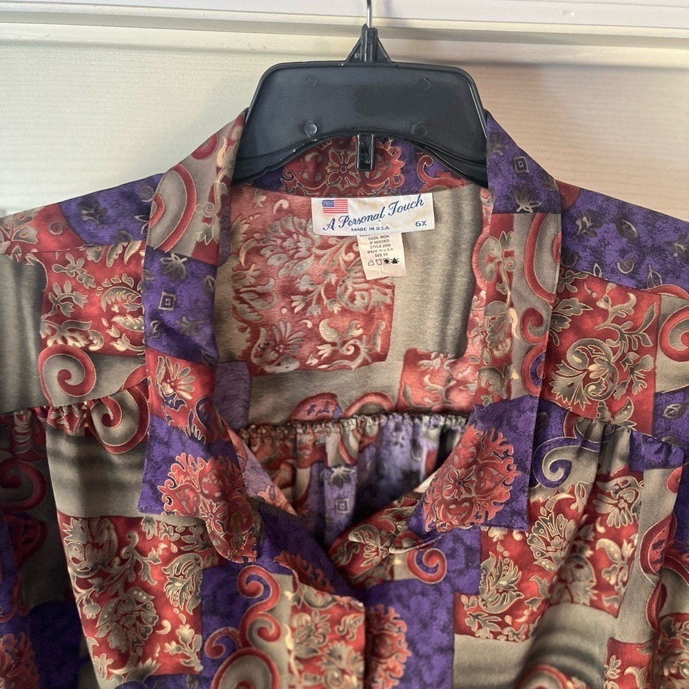 Vintage Women's Plus Size 6X Button Down Shirt/Blouse 90s Retro